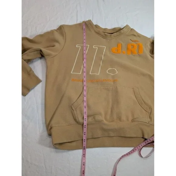 d.RT men's size large tan orange crew neck pocket sweatshirt I2 - Picture 5 of 7